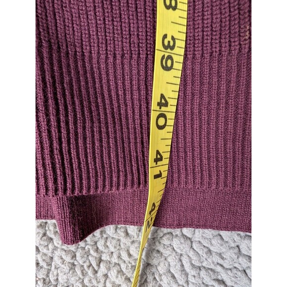 J. Jill Button Front Cardigan Sweater Women 4X Burgundy Knit Ribbed Duster - Picture 12 of 14